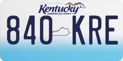 KY license plate 840KRE