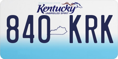 KY license plate 840KRK