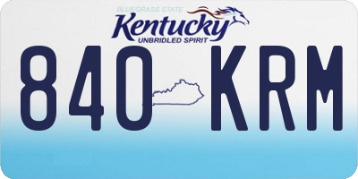 KY license plate 840KRM