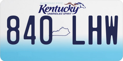 KY license plate 840LHW