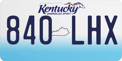 KY license plate 840LHX