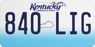 KY license plate 840LIG