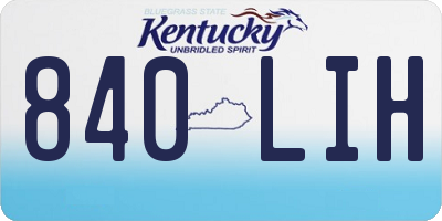 KY license plate 840LIH
