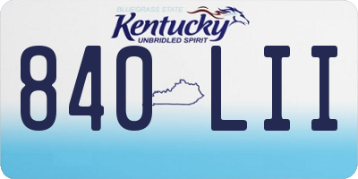 KY license plate 840LII