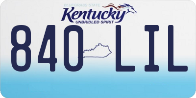 KY license plate 840LIL