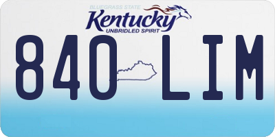 KY license plate 840LIM