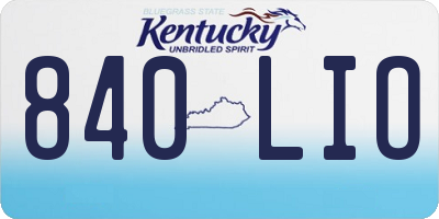 KY license plate 840LIO