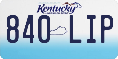 KY license plate 840LIP