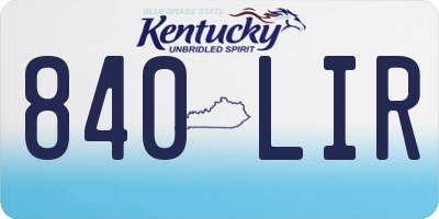 KY license plate 840LIR