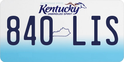 KY license plate 840LIS