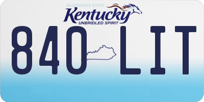 KY license plate 840LIT