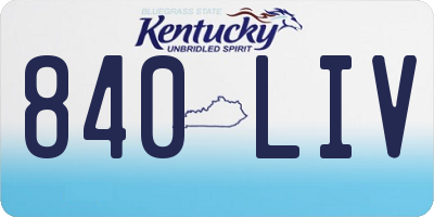 KY license plate 840LIV
