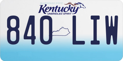 KY license plate 840LIW