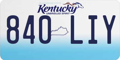 KY license plate 840LIY