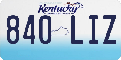 KY license plate 840LIZ