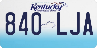 KY license plate 840LJA