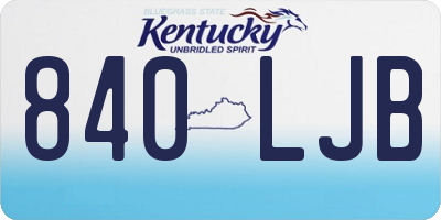 KY license plate 840LJB