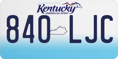 KY license plate 840LJC