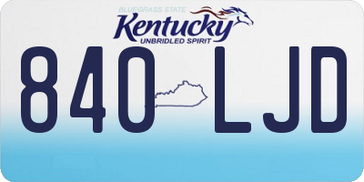 KY license plate 840LJD
