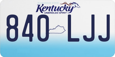 KY license plate 840LJJ