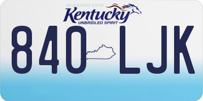 KY license plate 840LJK
