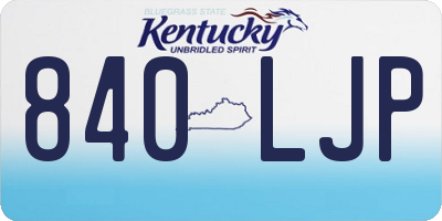 KY license plate 840LJP