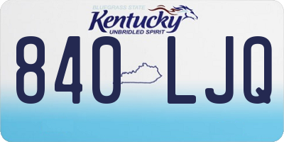 KY license plate 840LJQ