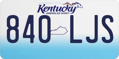 KY license plate 840LJS