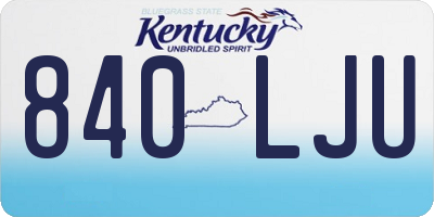KY license plate 840LJU