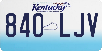 KY license plate 840LJV