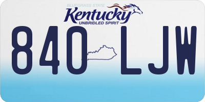 KY license plate 840LJW