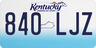KY license plate 840LJZ