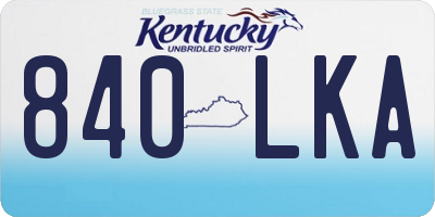 KY license plate 840LKA