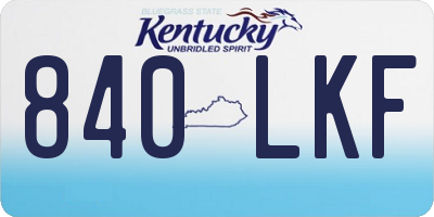 KY license plate 840LKF