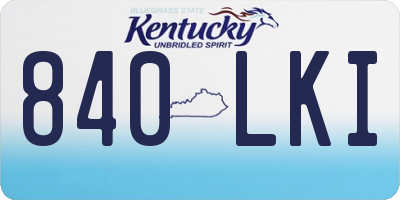 KY license plate 840LKI