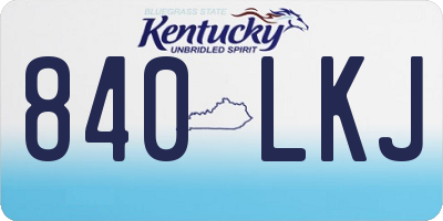 KY license plate 840LKJ