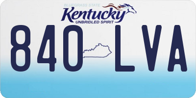 KY license plate 840LVA