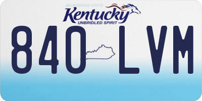 KY license plate 840LVM