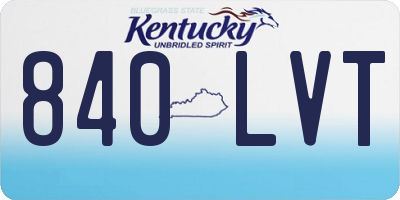 KY license plate 840LVT