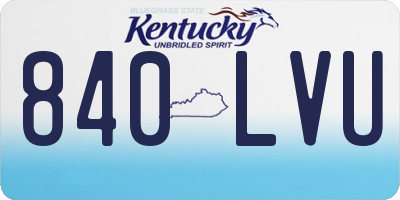 KY license plate 840LVU