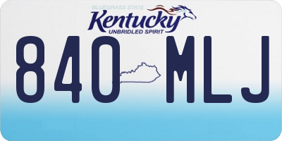 KY license plate 840MLJ
