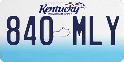 KY license plate 840MLY