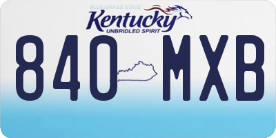 KY license plate 840MXB