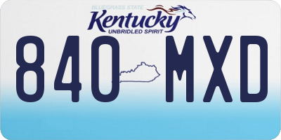 KY license plate 840MXD