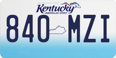 KY license plate 840MZI