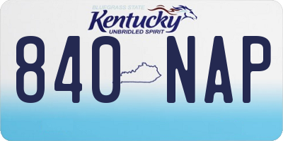 KY license plate 840NAP
