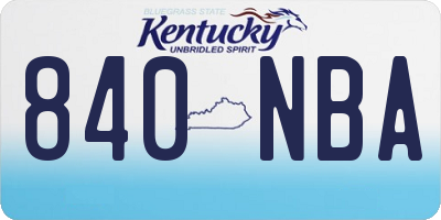 KY license plate 840NBA