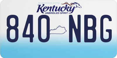 KY license plate 840NBG