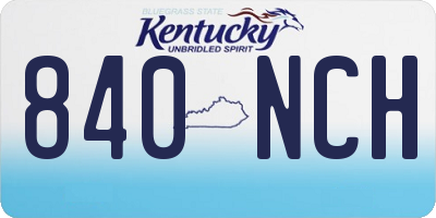 KY license plate 840NCH