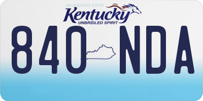 KY license plate 840NDA